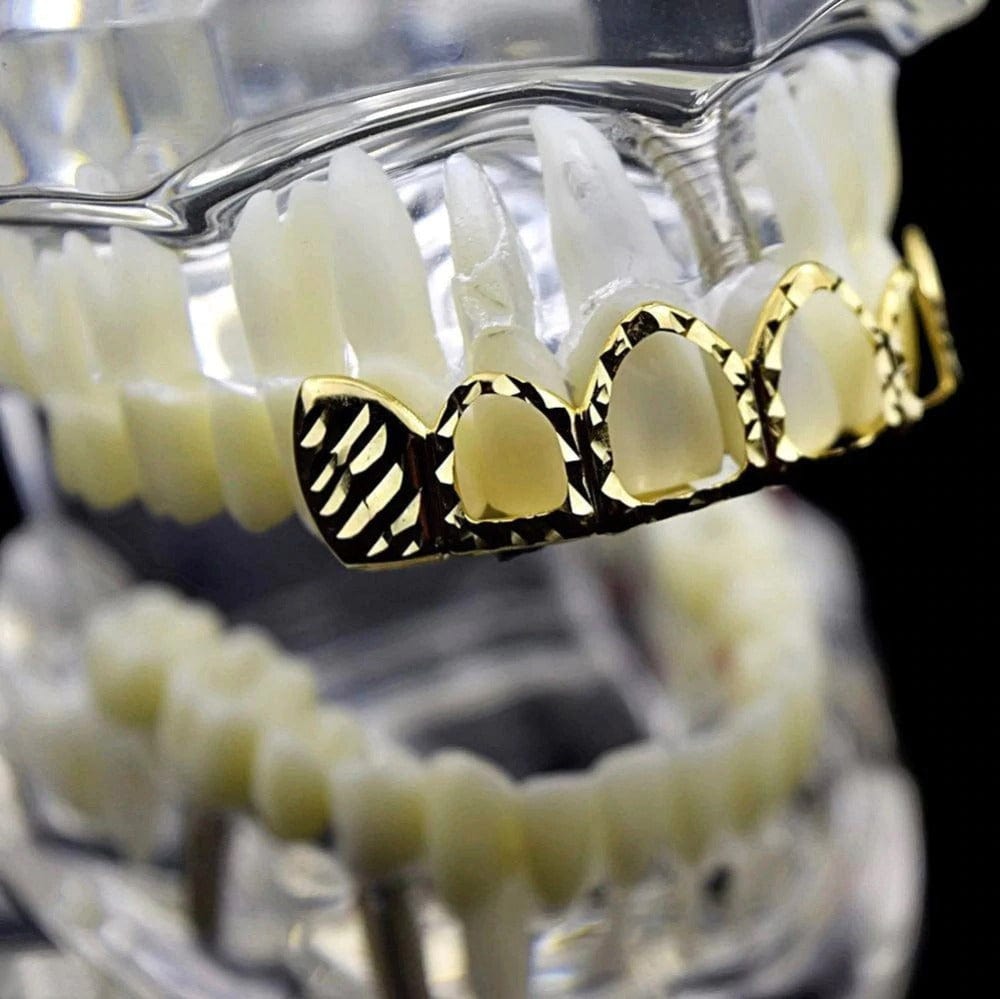 Diamond - Cut Open Grillz Two - Tone Bottom - Shop Gold Supply
