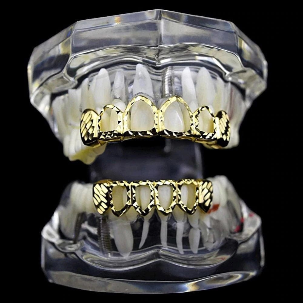 Diamond - Cut Open Grillz Two - Tone Bottom - Shop Gold Supply