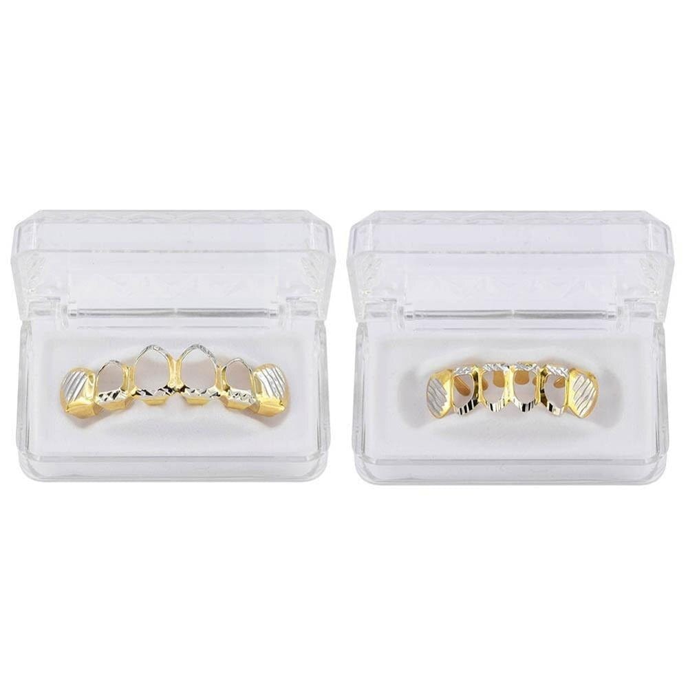 Diamond - Cut Open Grillz Two - Tone Bottom - Shop Gold Supply